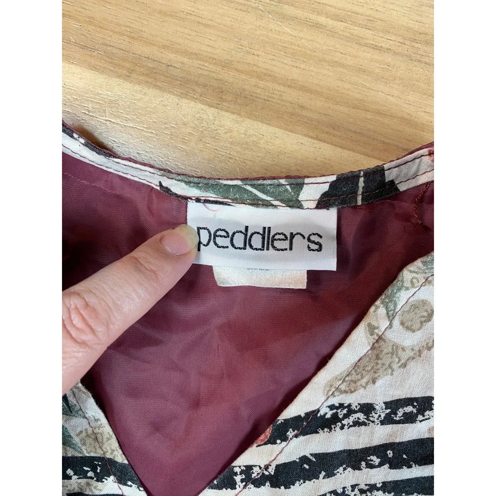 Vintage Peddlers Floral Vest Kids Small Sleeveless Button Up‎ Burgundy